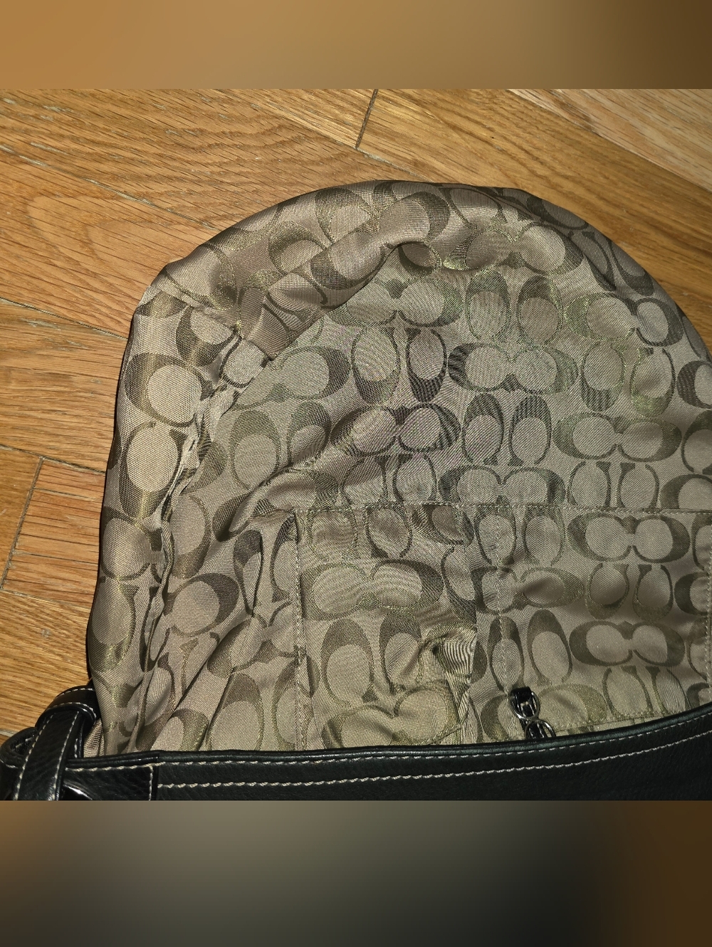 Vintage Coach 5715 Black Pebbled Leather Hobo Bag Immaculate Inside GREAT FIND! - Picture 3 of 16